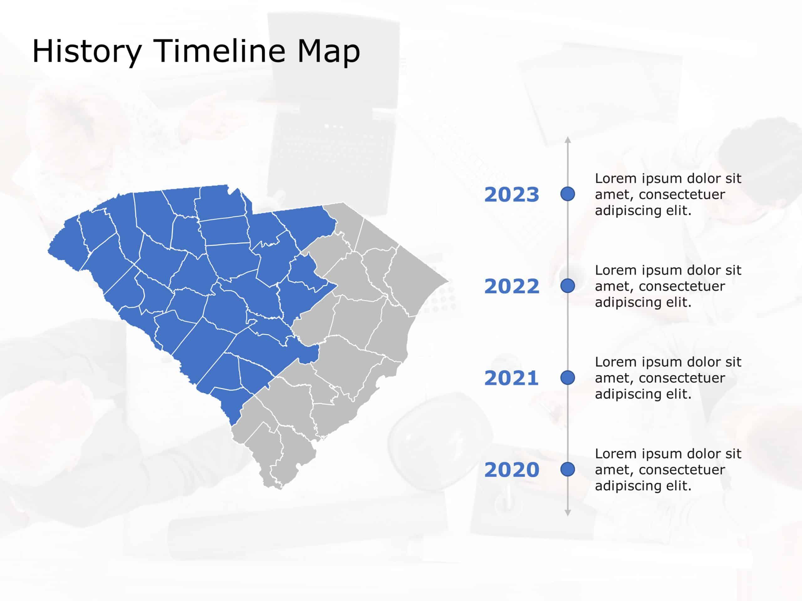 South Carolina Map 5 PowerPoint Template