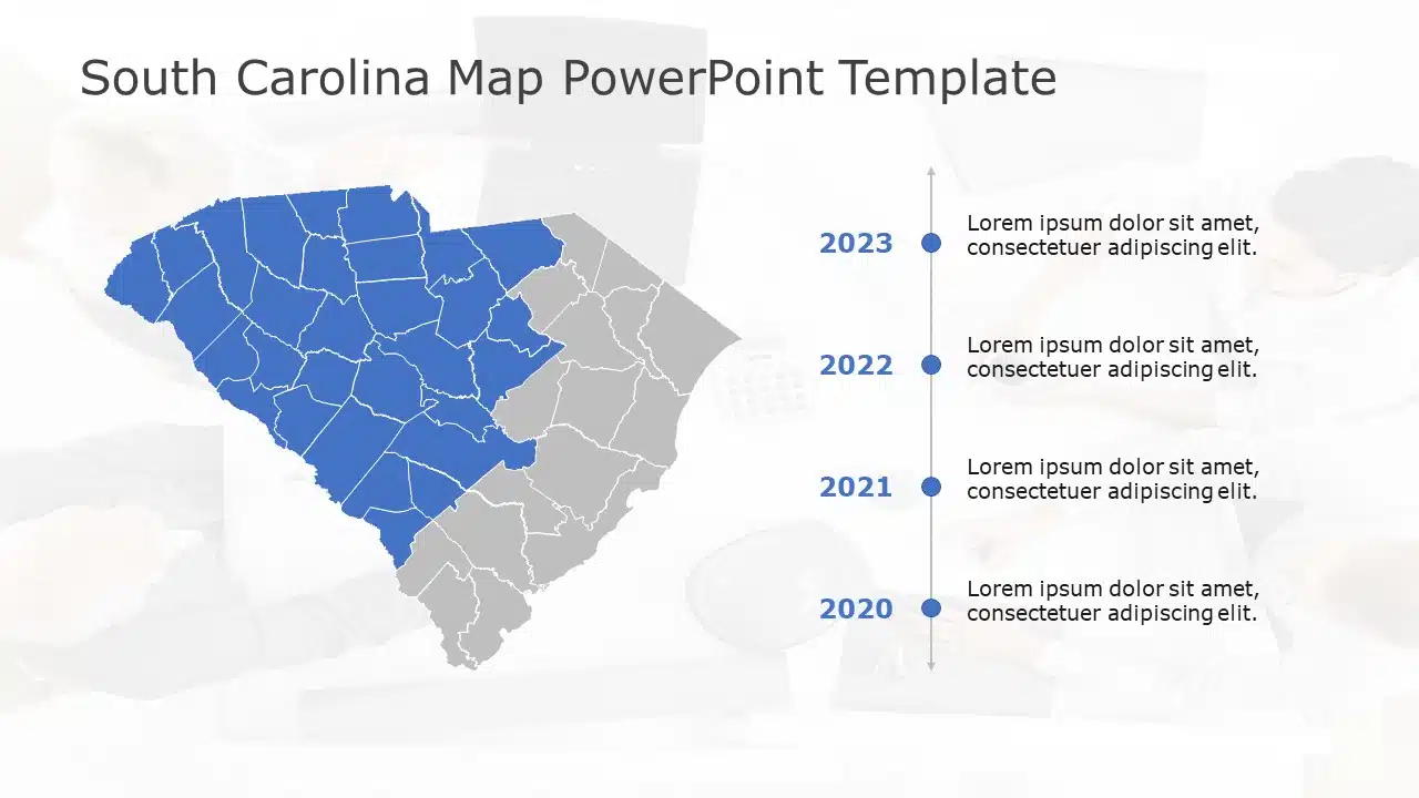 South Carolina Map 5 PowerPoint Template & Google Slides Theme