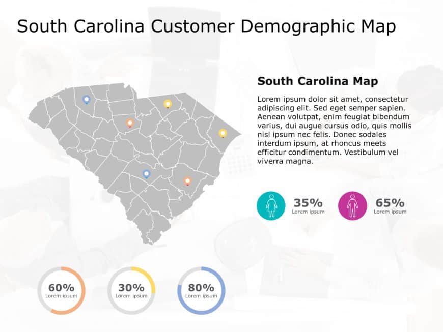South Carolina Map 6 PowerPoint Template