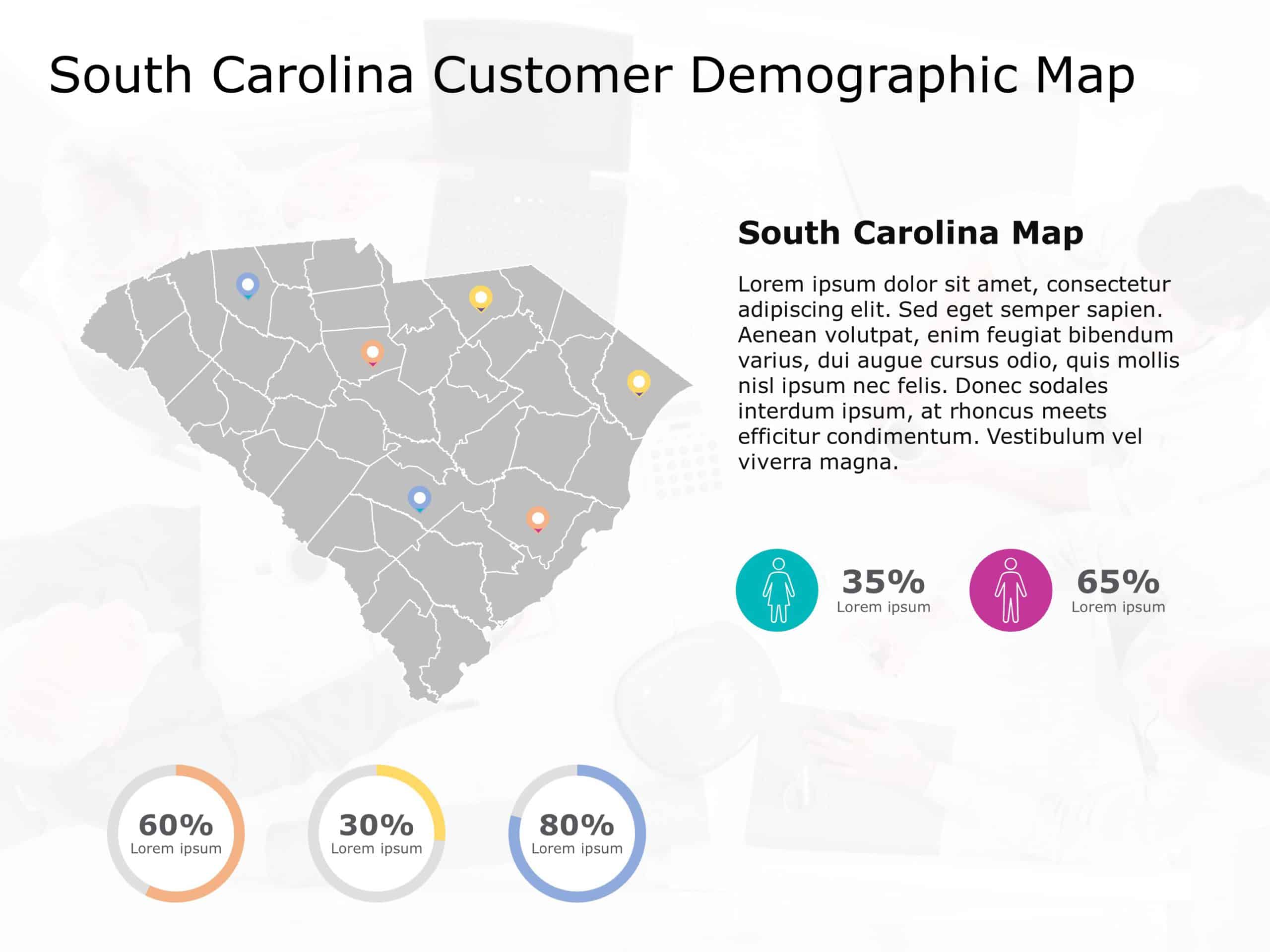 South Carolina Map 6 PowerPoint Template