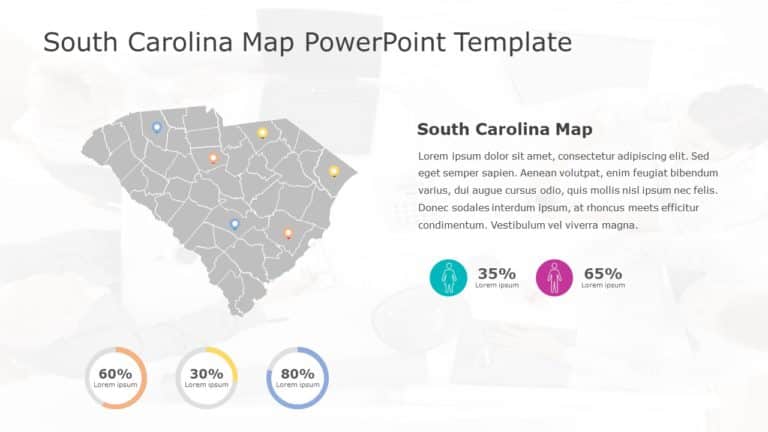 South Carolina Map 6 PowerPoint Template & Google Slides Theme