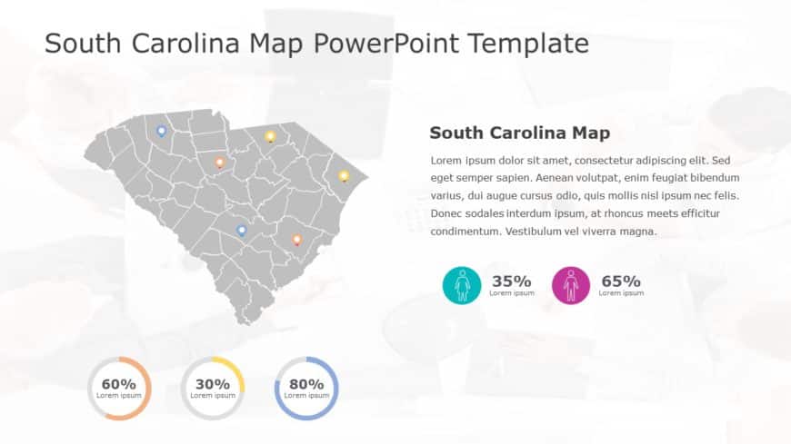 South Carolina Map 6 PowerPoint Template