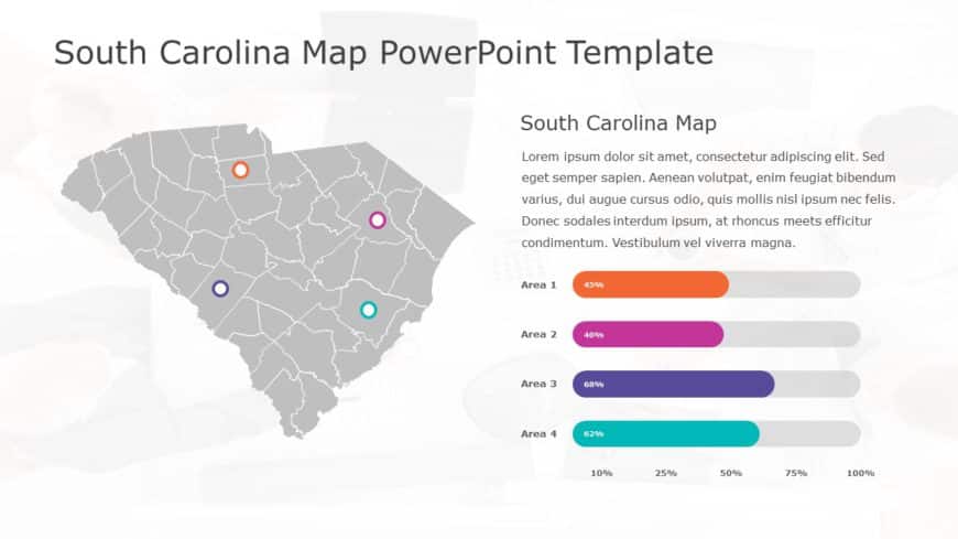 South Carolina Map 7 PowerPoint Template