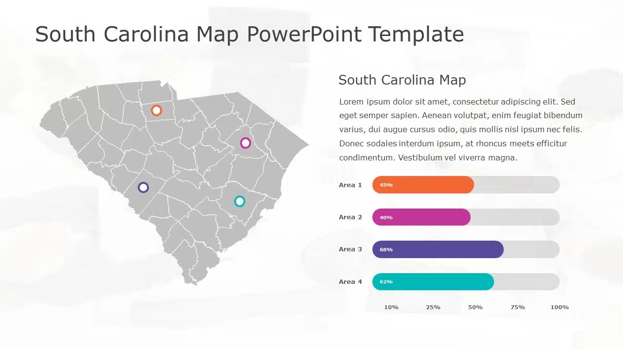 South Carolina Map 7 PowerPoint Template & Google Slides Theme