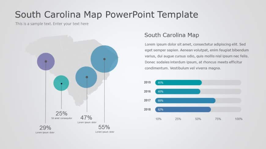 South Carolina Map 8 PowerPoint Template