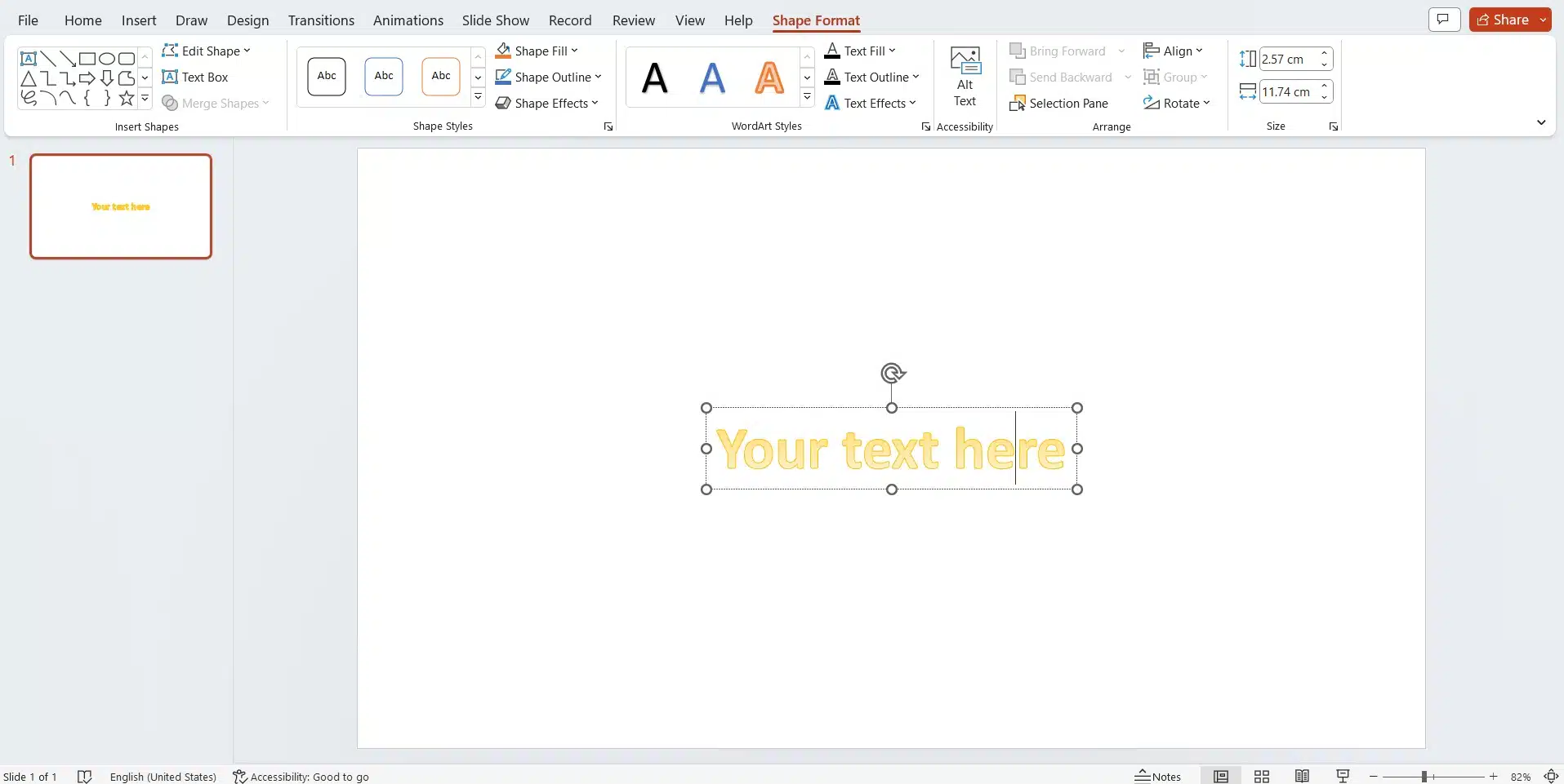 curving text in ppt