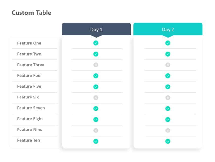 Animated Custom Table PowerPoint Template