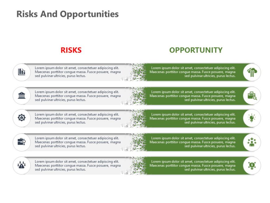 Animated Risks and Opportunities powerpoint template