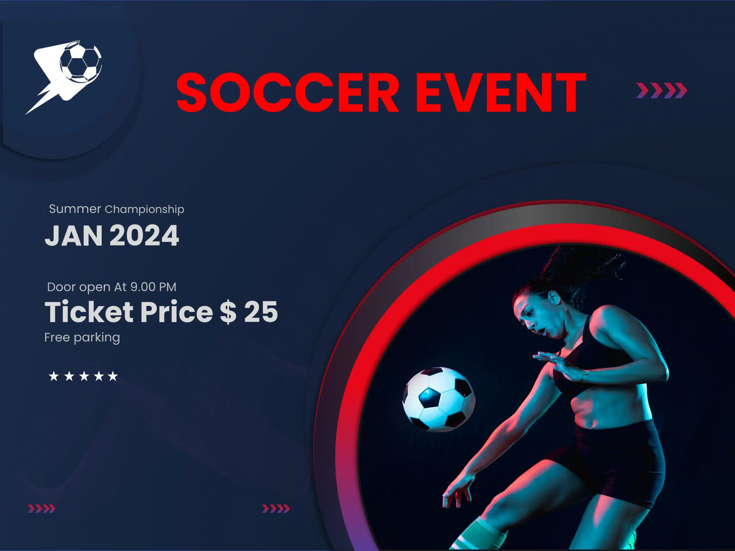 Soccer Event PowerPoint Template & Google Slides Theme