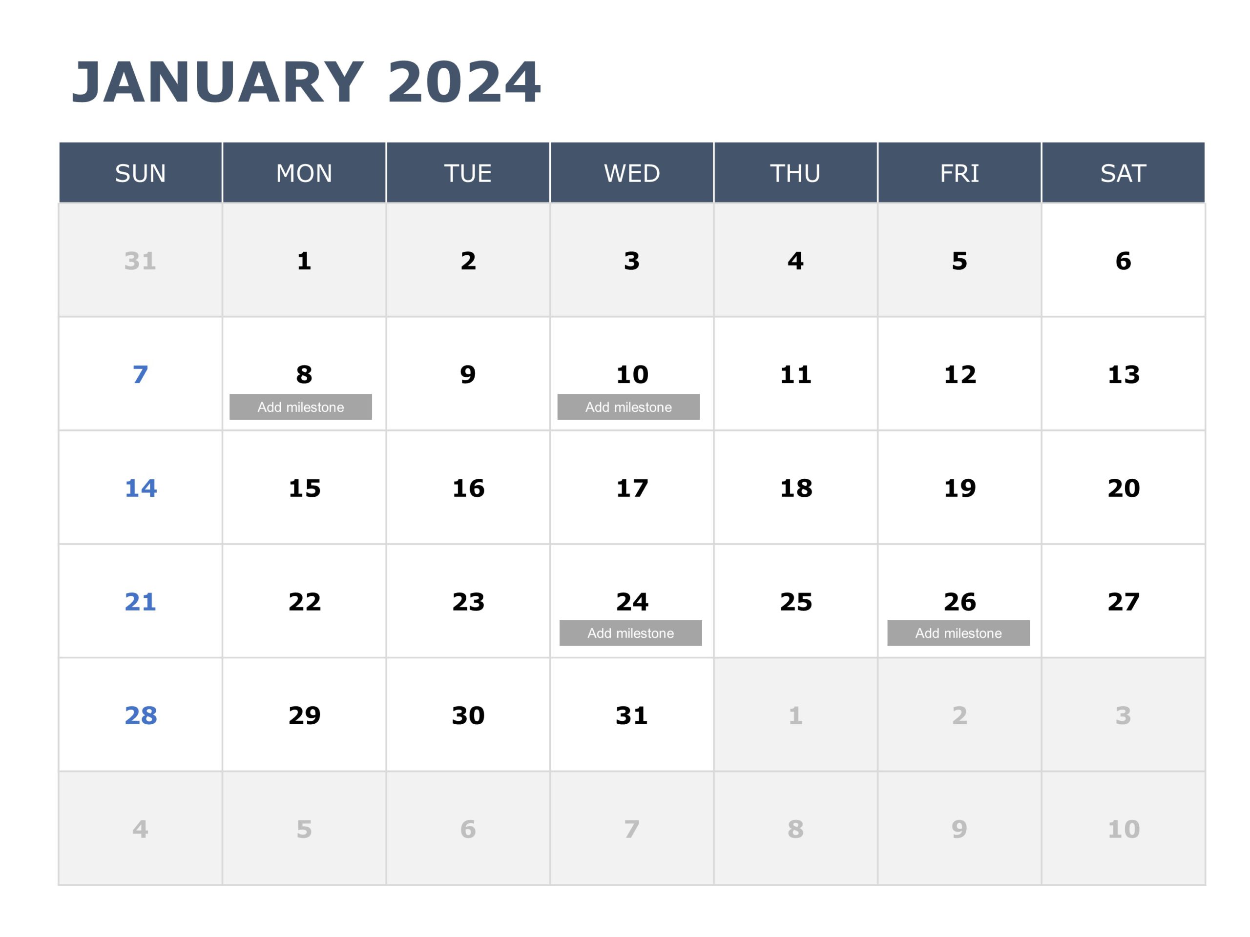 2024 Calendar PPT Template & Google Slides Theme