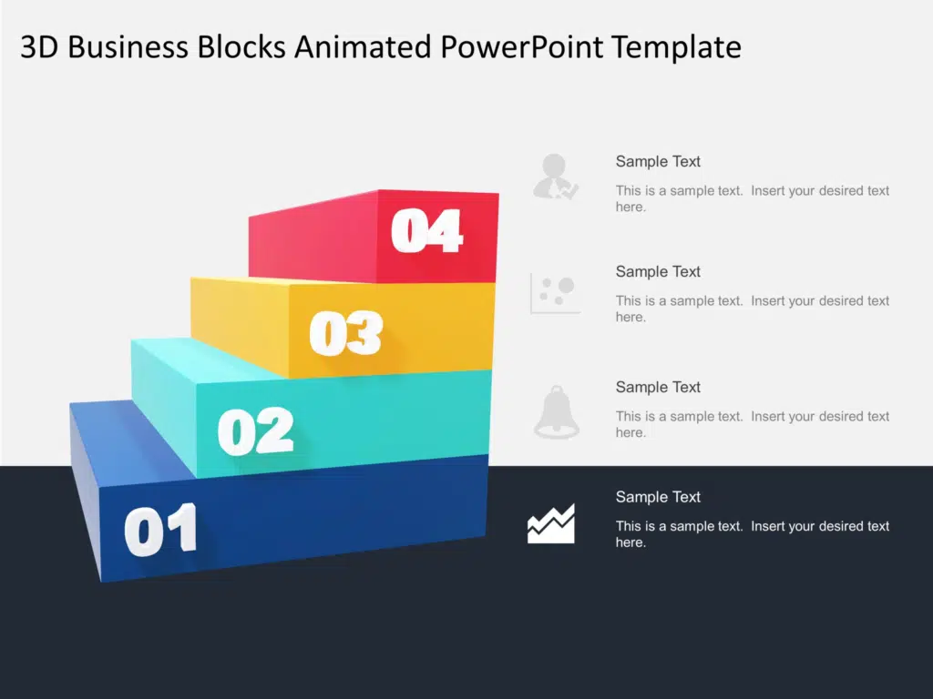 3D Business Blocks Animated PowerPoint Template