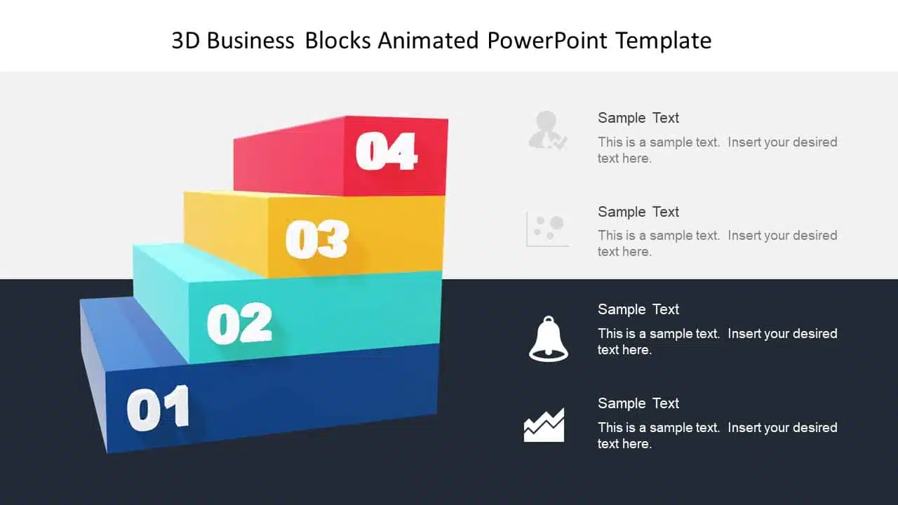Free 3D Business Blocks Animated PowerPoint Template