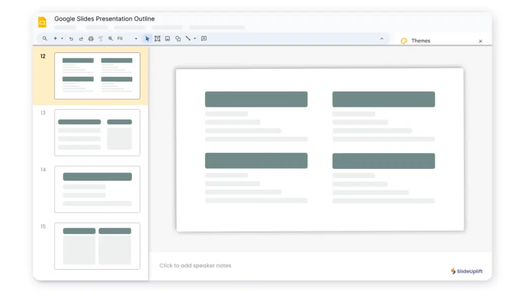 Create google slides outline