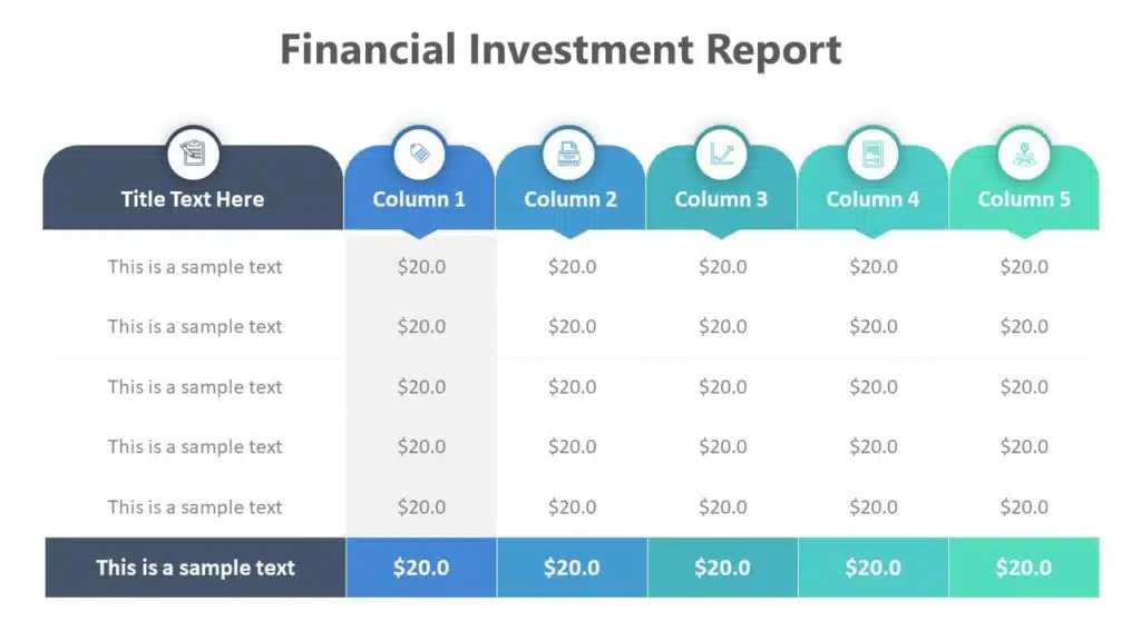 Financial Investment Report PowerPoint Template.