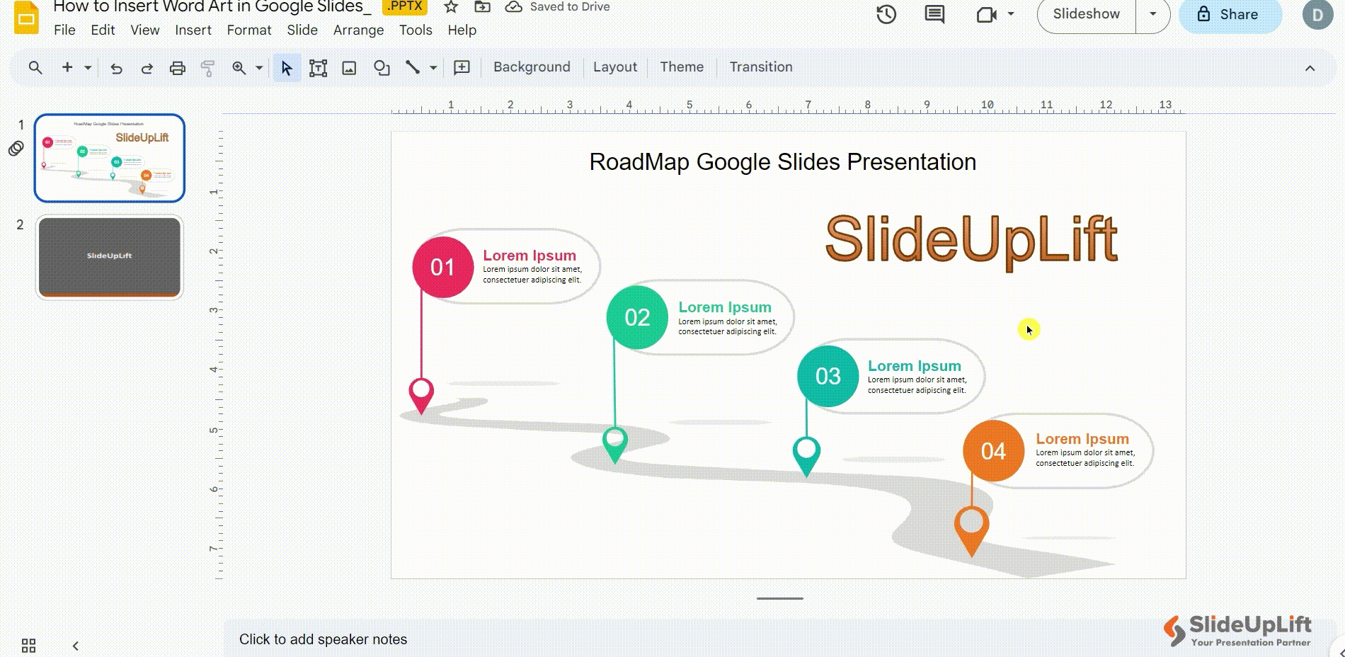 How to Add Word Art Effects in Google Slides?