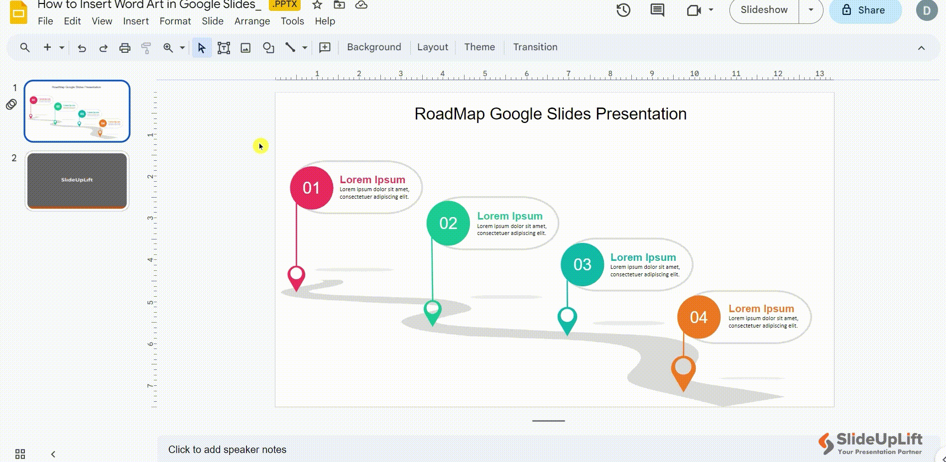 How to Insert Word Art in Google Slides?