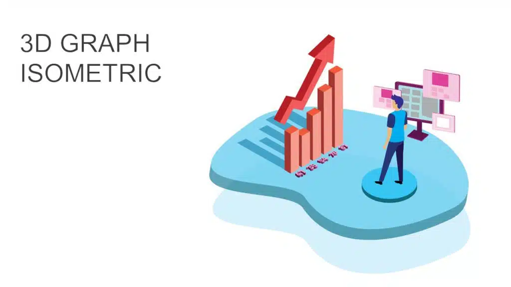Financial Charts and Graphs Isometric PowerPoint Template