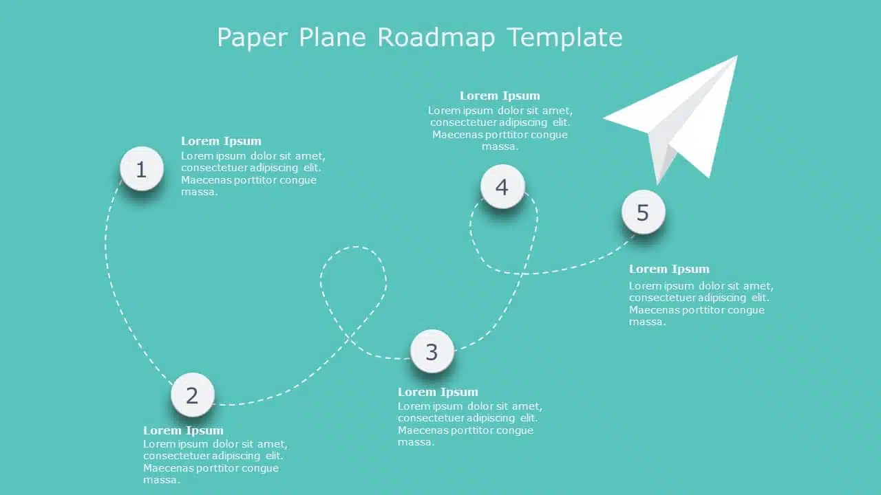 Free Paper Plane Roadmap Google Slides Template