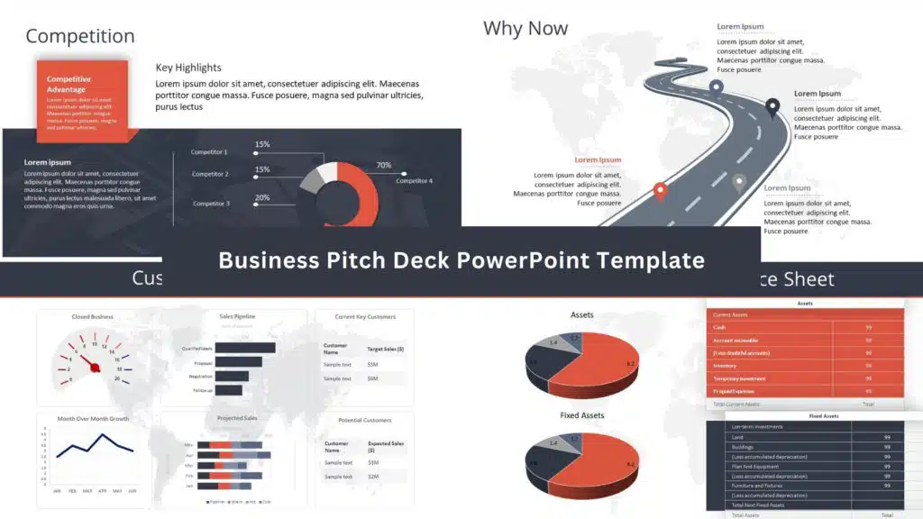 content of a good powerpoint presentation Shows Business Pitch Deck PowerPoint Template