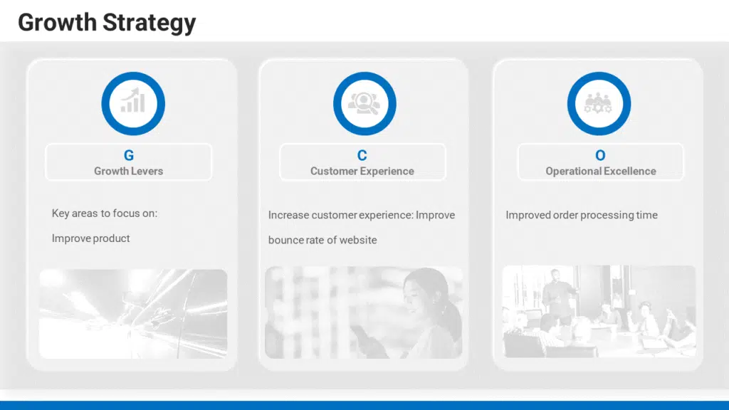 content of a good powerpoint presentation Shows Growth Strategy Template