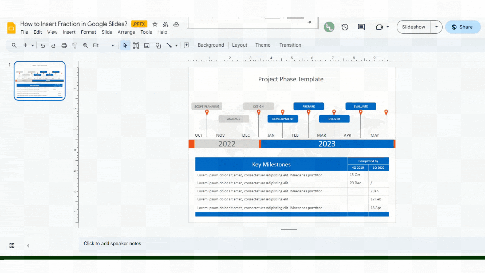 How to Write Fractions using the “Line” Option in Google Slides?