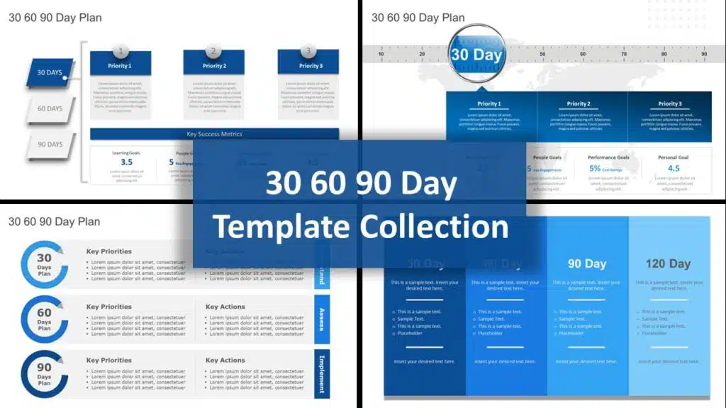 30 60 90 Day Plan Collection For PowerPoint & Google Slides Templates