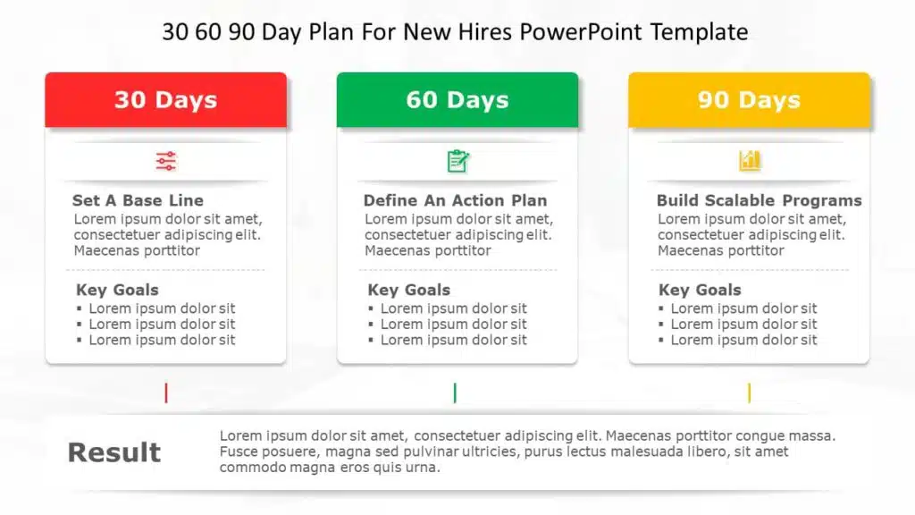 30 60 90 Day Plan For New Hires PowerPoint Template