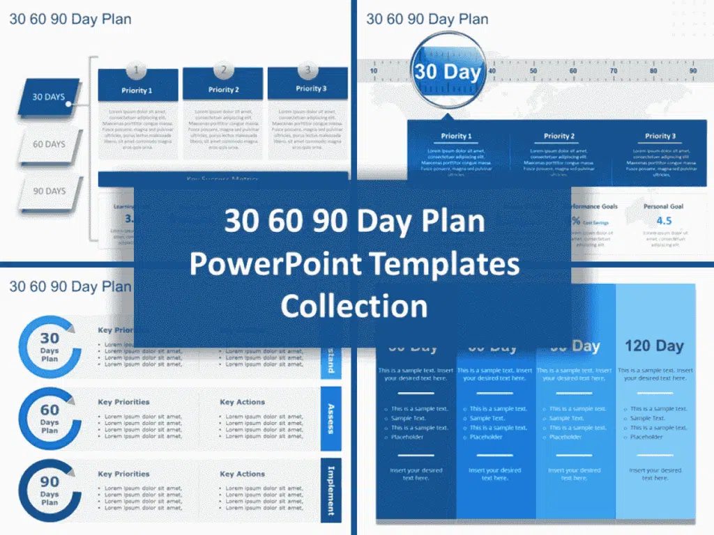 30 60 90 Day Plan PowerPoint Templates Collection