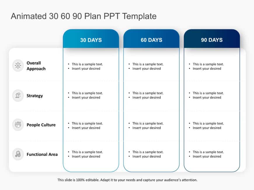 Animated 30 60 90 Day Plan PPT Template