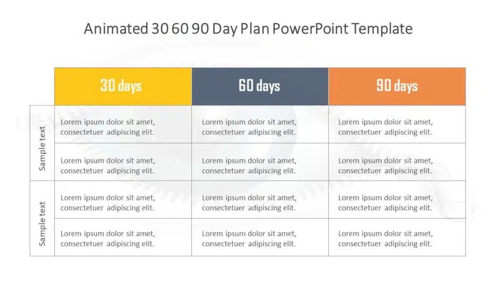 Animated 30 60 90 Day Plan PowerPoint Template