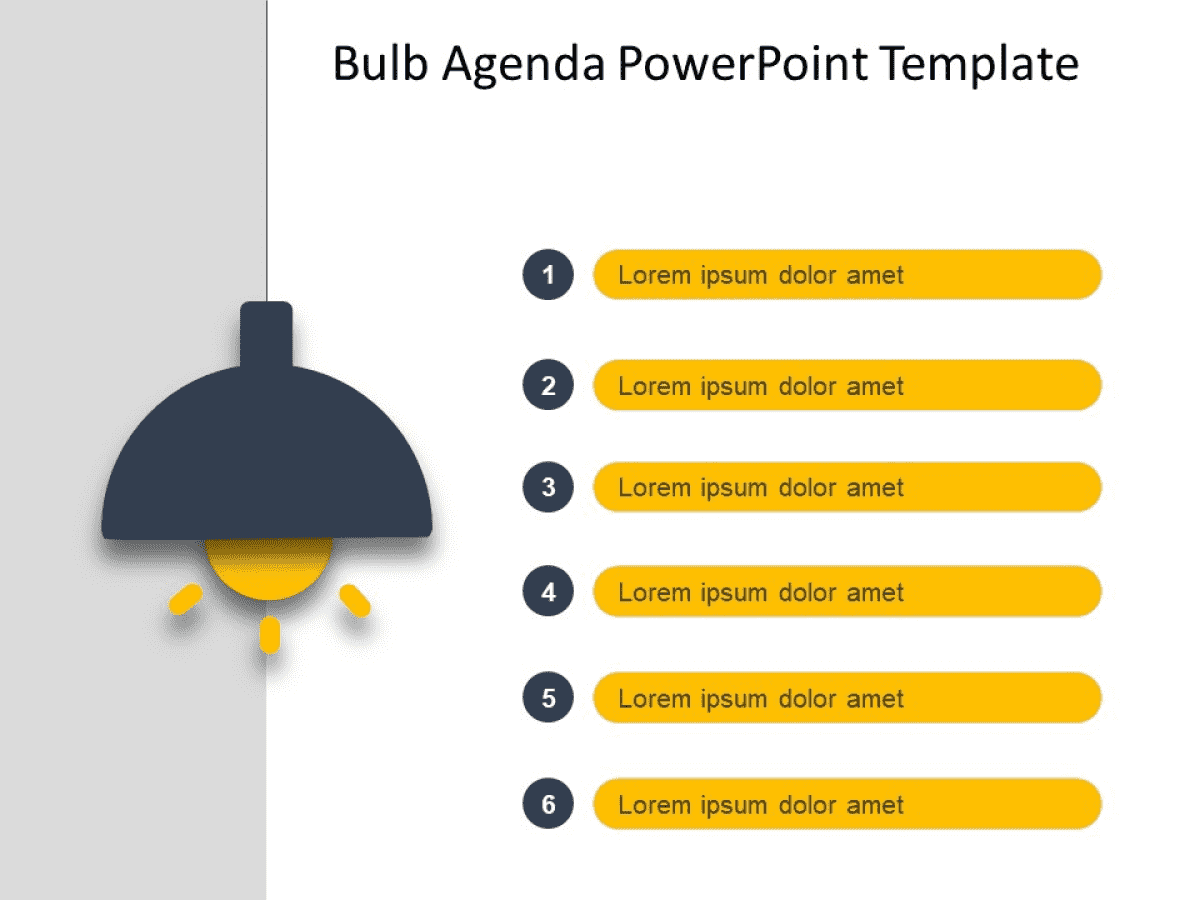 Bulb Agenda PowerPoint Template
