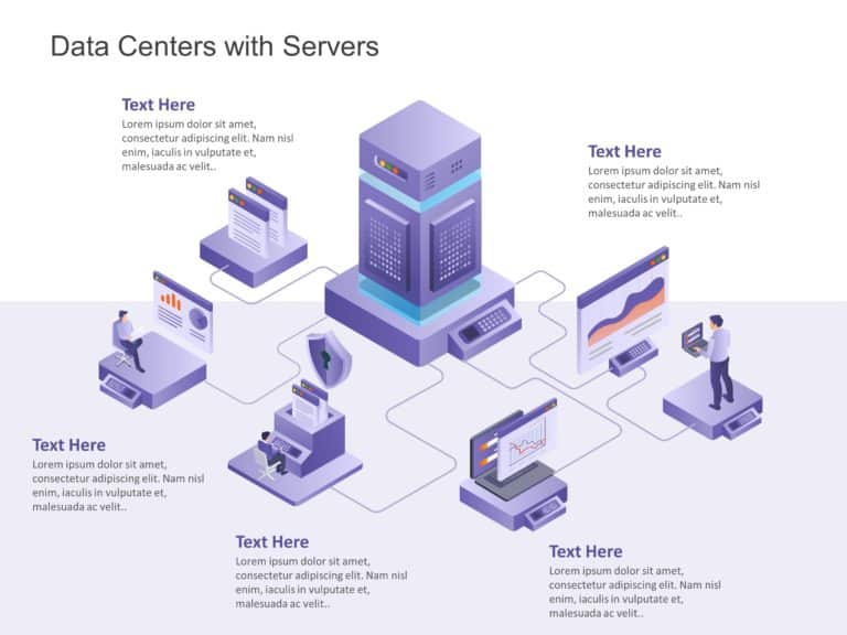 Data Centers With Servers PowerPoint Template & Google Slides Theme