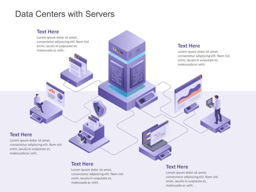 Data Centers With Servers PowerPoint Template