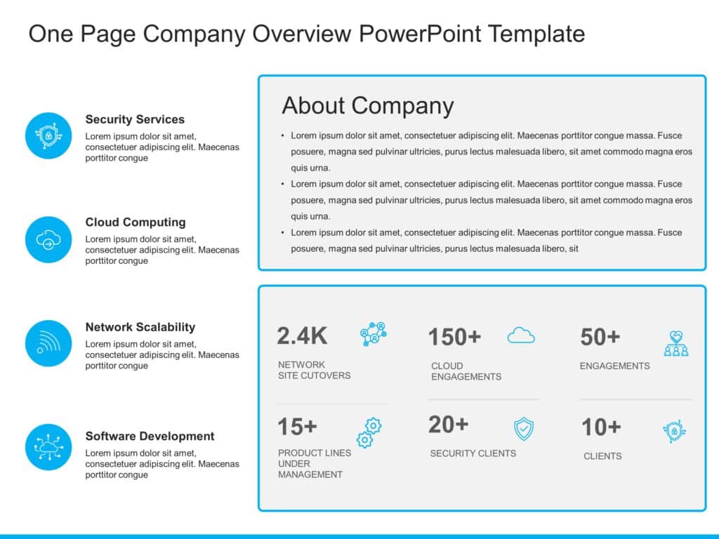 One Page Company Overview PowerPoint Template