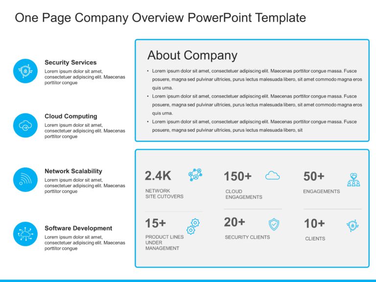 One Page Company Overview PowerPoint Template & Google Slides Theme