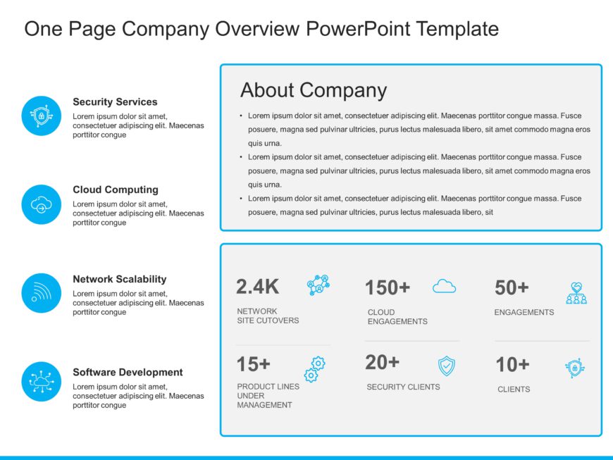 One Page Company Overview PowerPoint Template