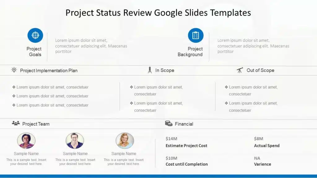 Project Status Review Google Slides Templates
