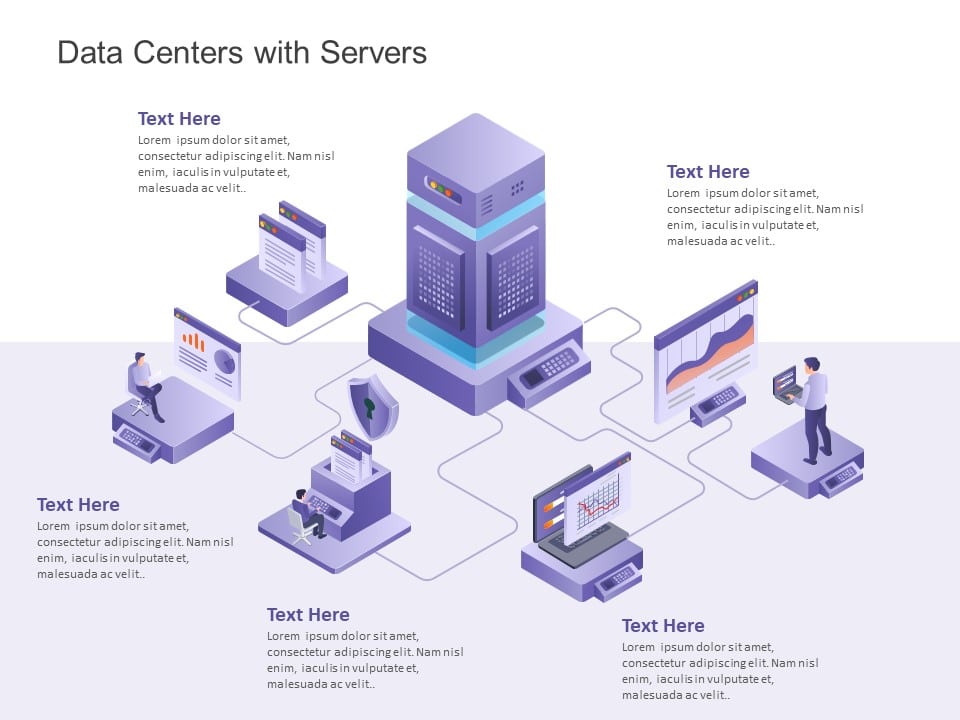 Animated Data Centers With Servers PowerPoint Template & Google Slides Theme