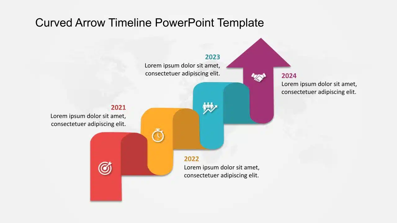Curved Timeline PowerPoint Template