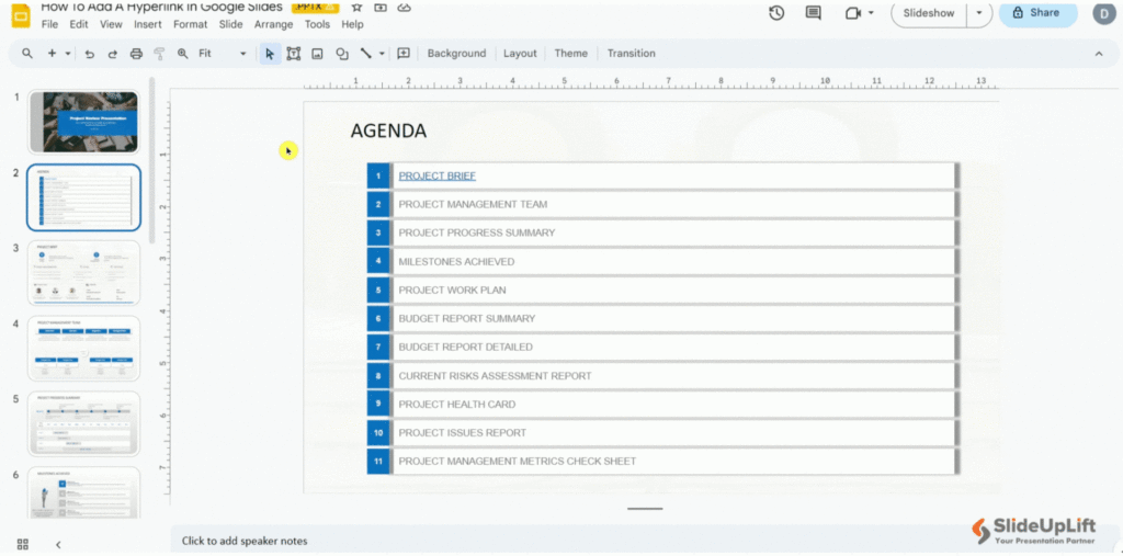 How to Hyperlink in Google Slides Presentation? | SlideUpLift