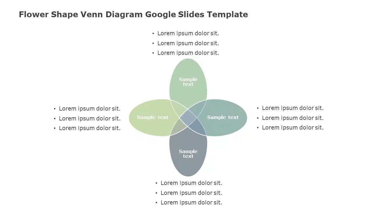 Flower Shape Venn Diagram Google Slides Template