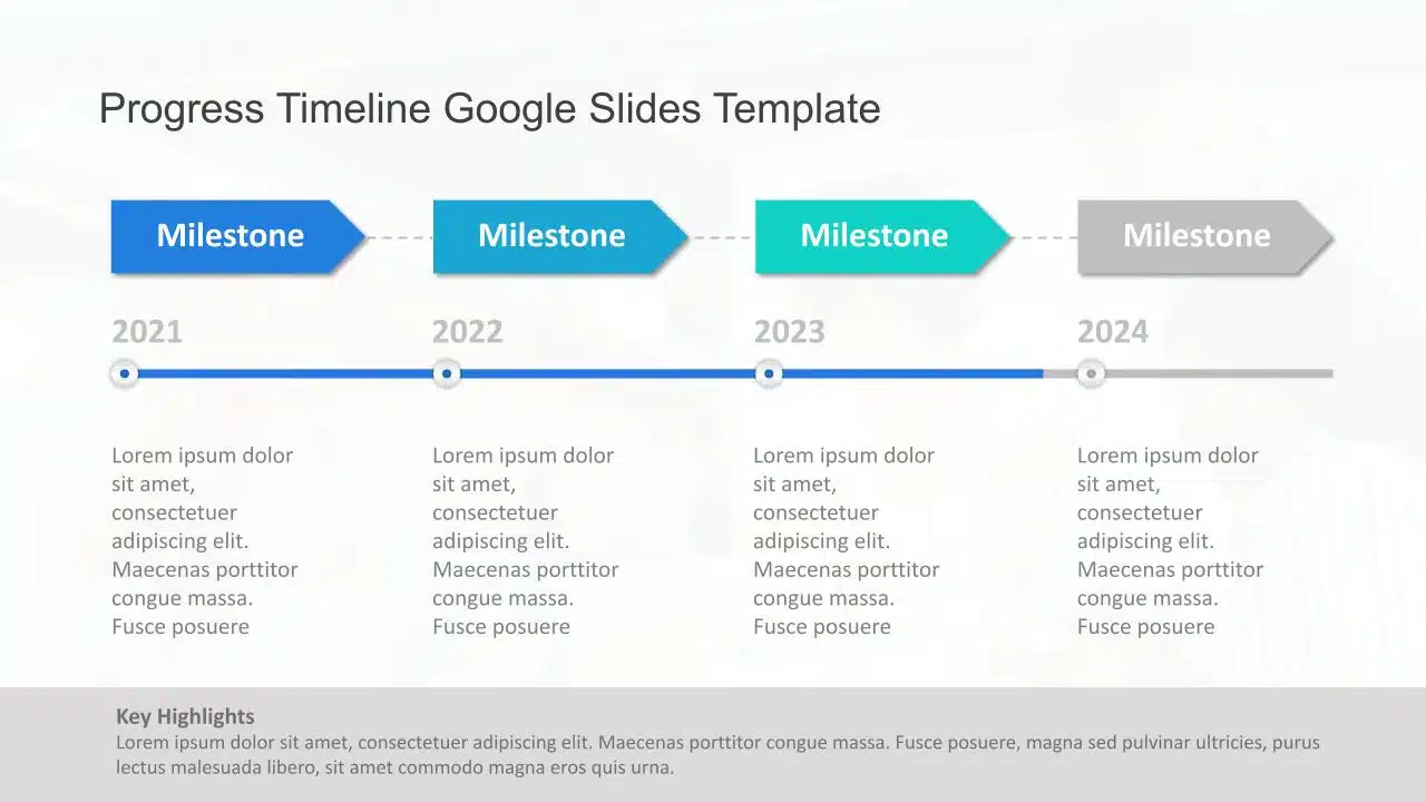 Progress Timeline Google Slides Template