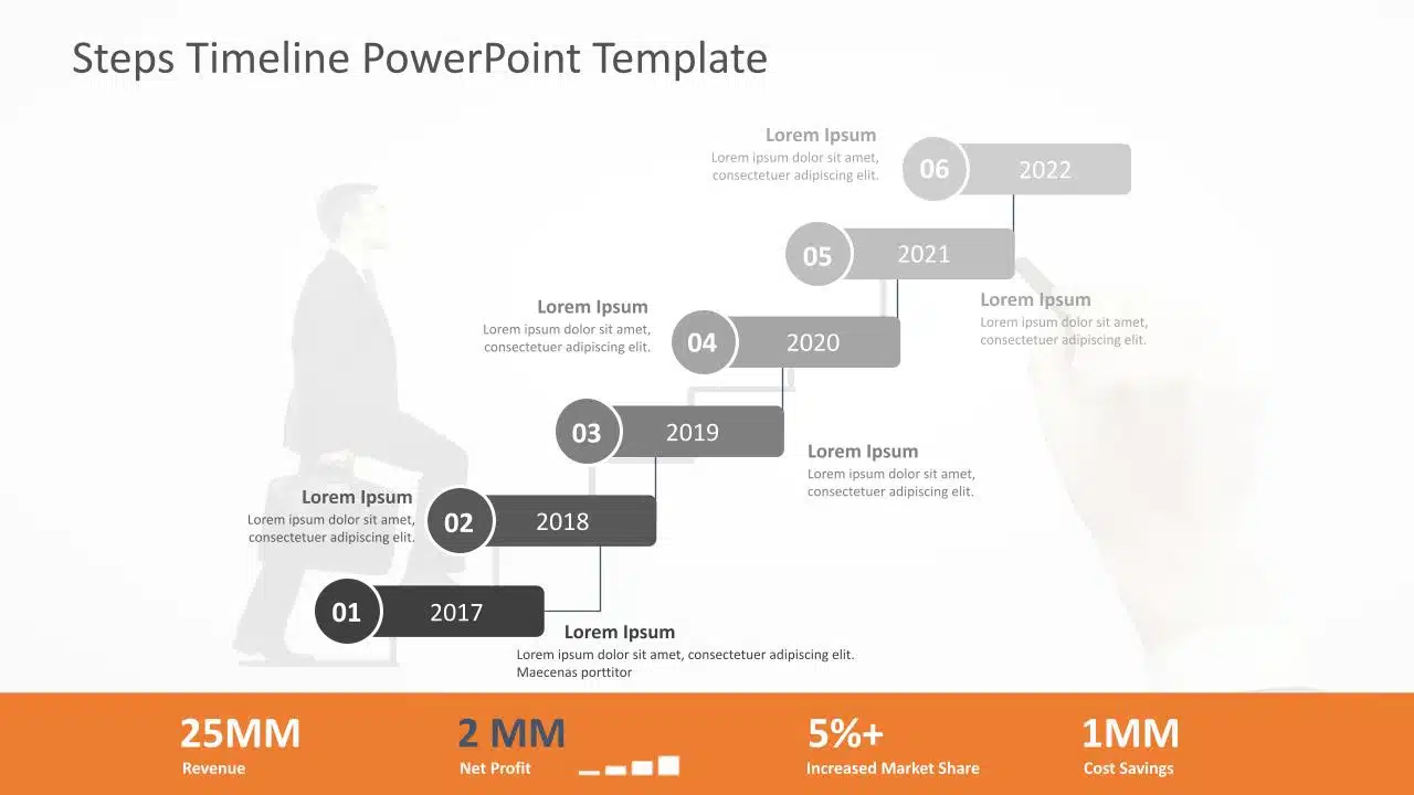 Steps Timeline PowerPoint Template