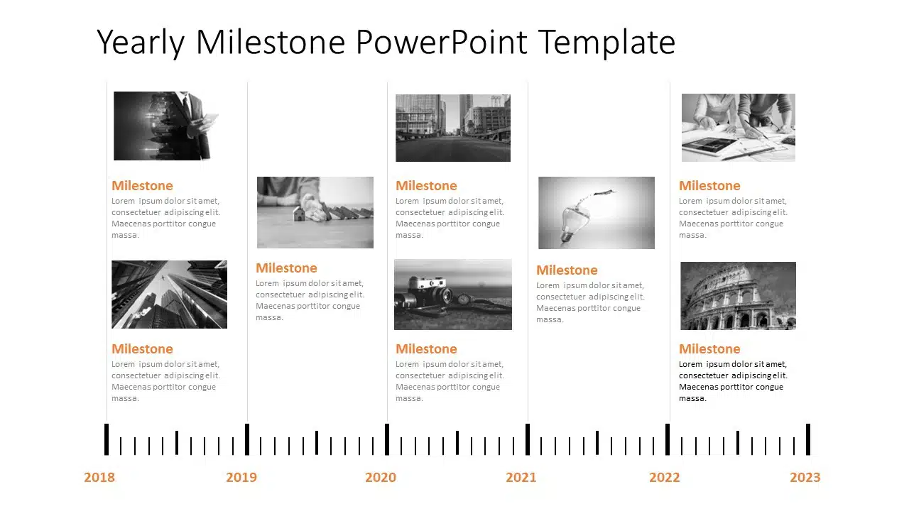 Yearly Milestone Timeline PPT Template