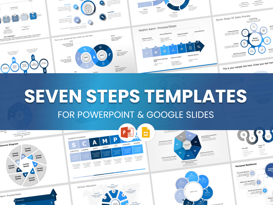 7 Steps PowerPoint & Google Slides Templates Themes