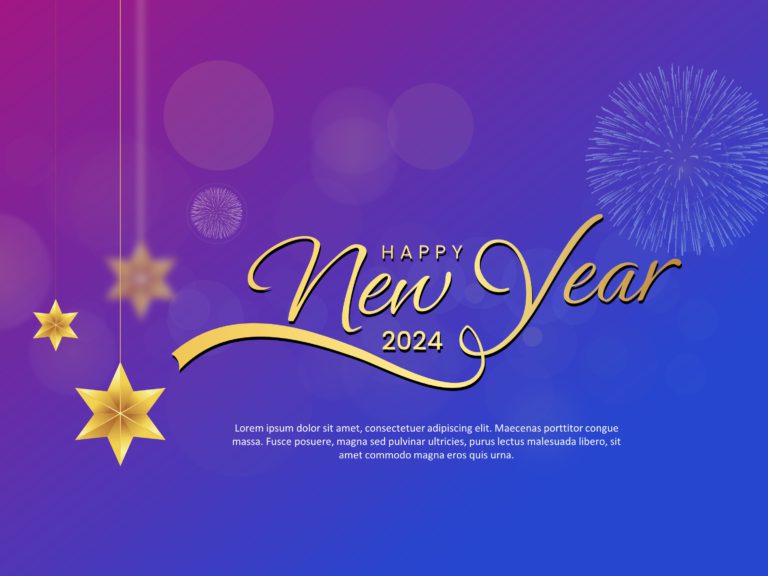 New Year 2024 Greetings PowerPoint Template & Google Slides Theme