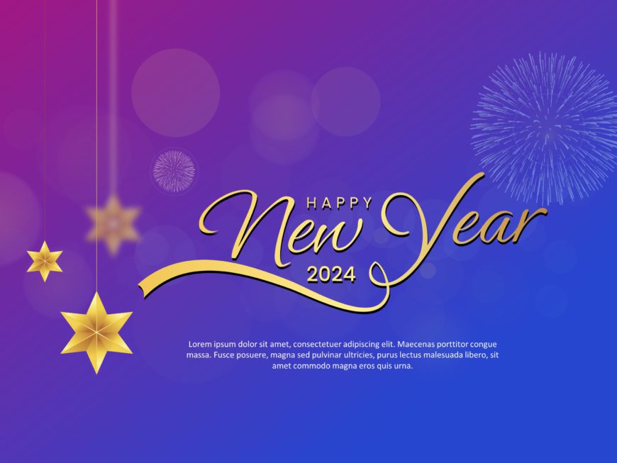 New Year 2024 Greetings PowerPoint Template