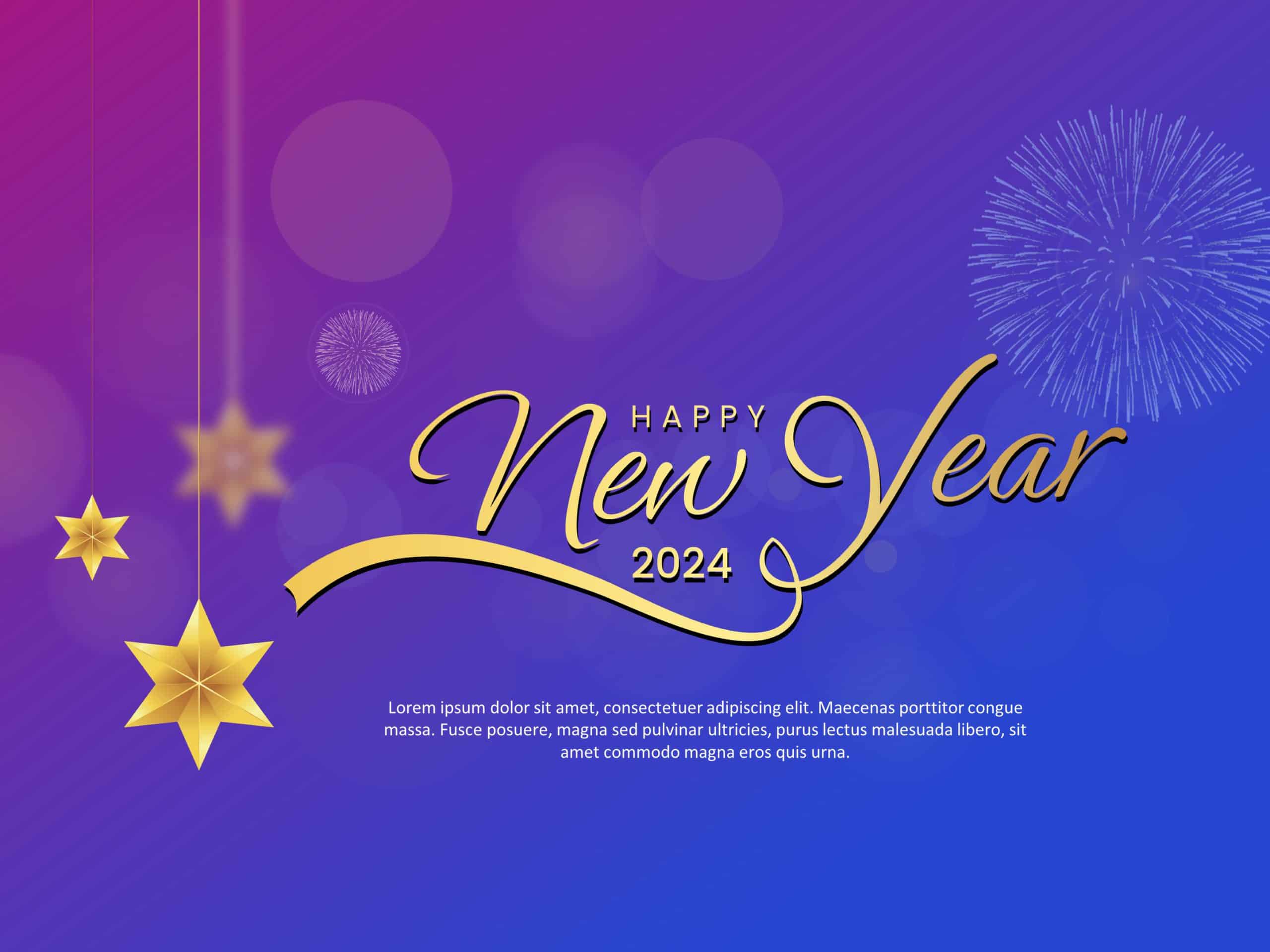 New Year 2024 Greetings PowerPoint Template & Google Slides Theme