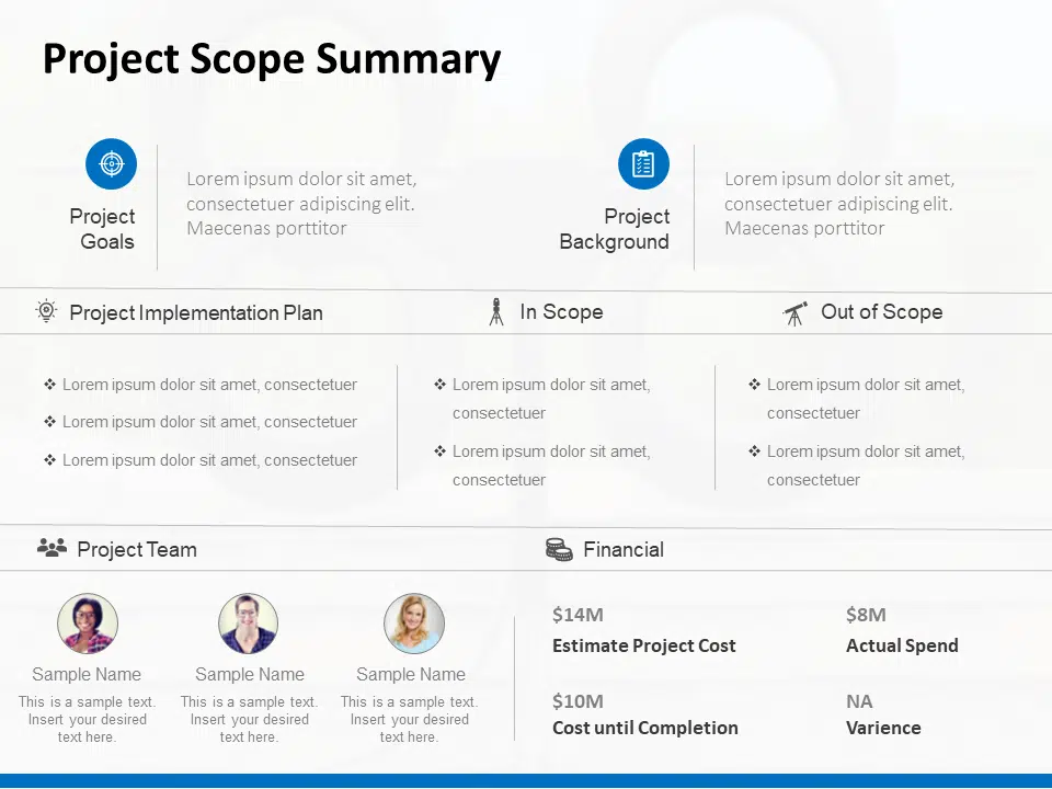 Project Scope Summary Template