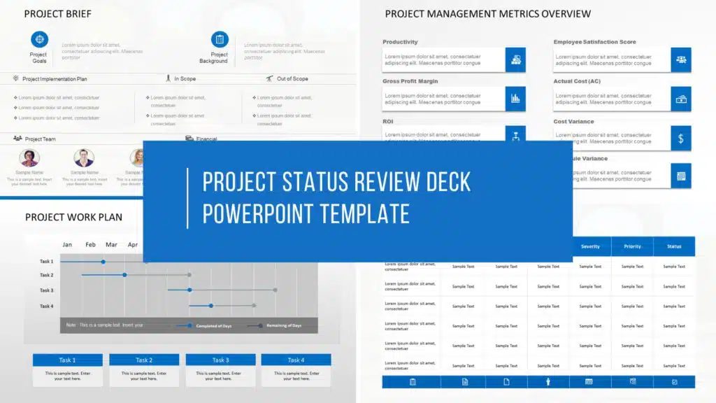 Project Status Review Deck PowerPoint Template